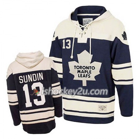 Mænd NHL Toronto Maple Leafs Mats Sundin 13 Blå Sawyer Hooded Sweatshirt